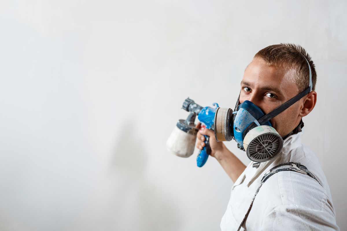 Spray painting with paint mask