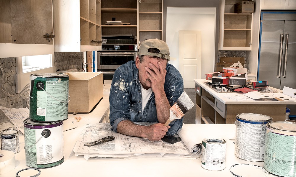 exhausted DIY painter