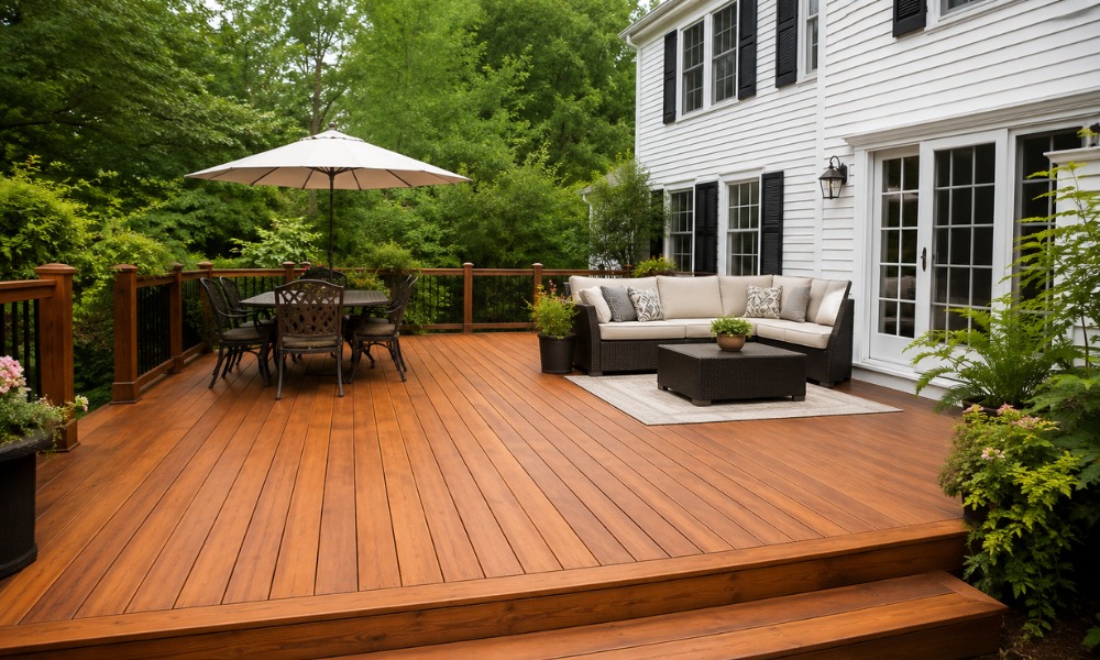 Large wooden deck