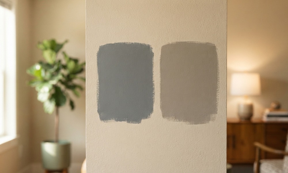 two large paint swatches